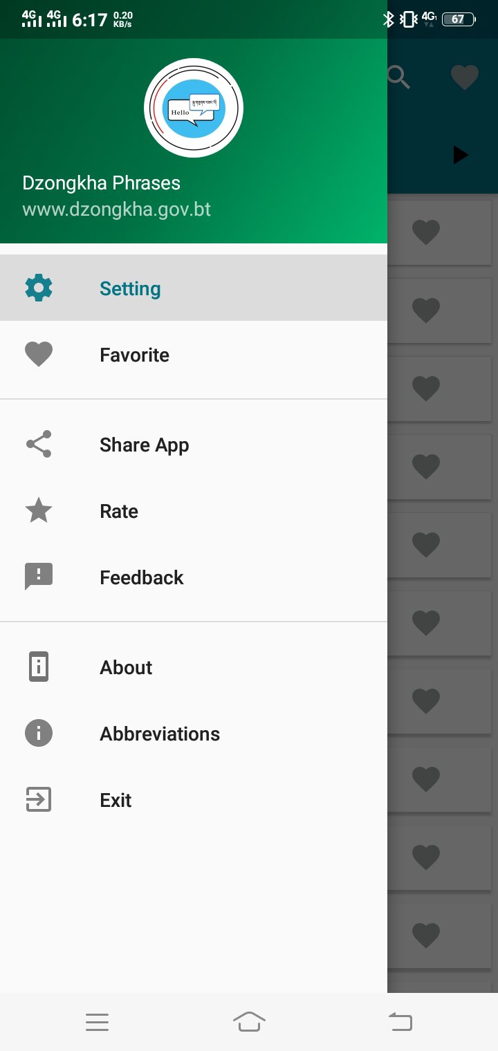 Dzongkha Phrasebook App