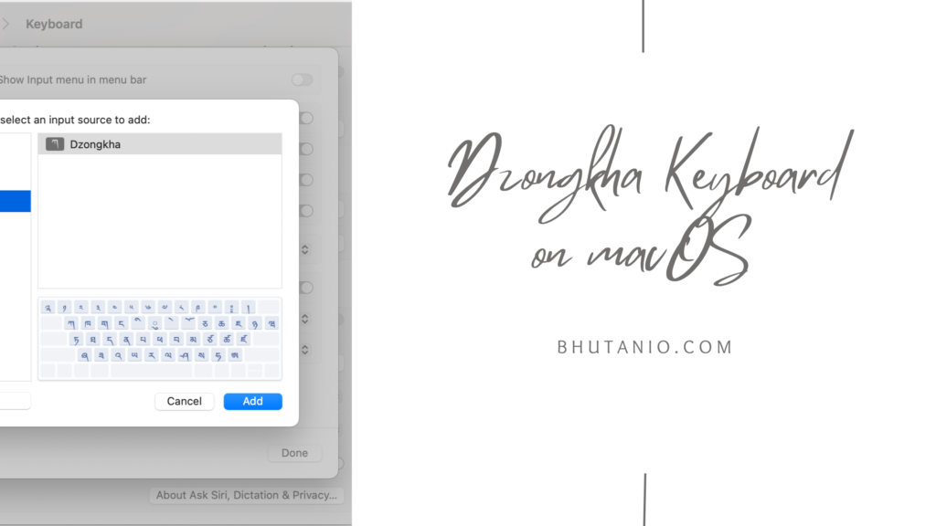 A Guide to Using Dzongkha Keyboard in macOS